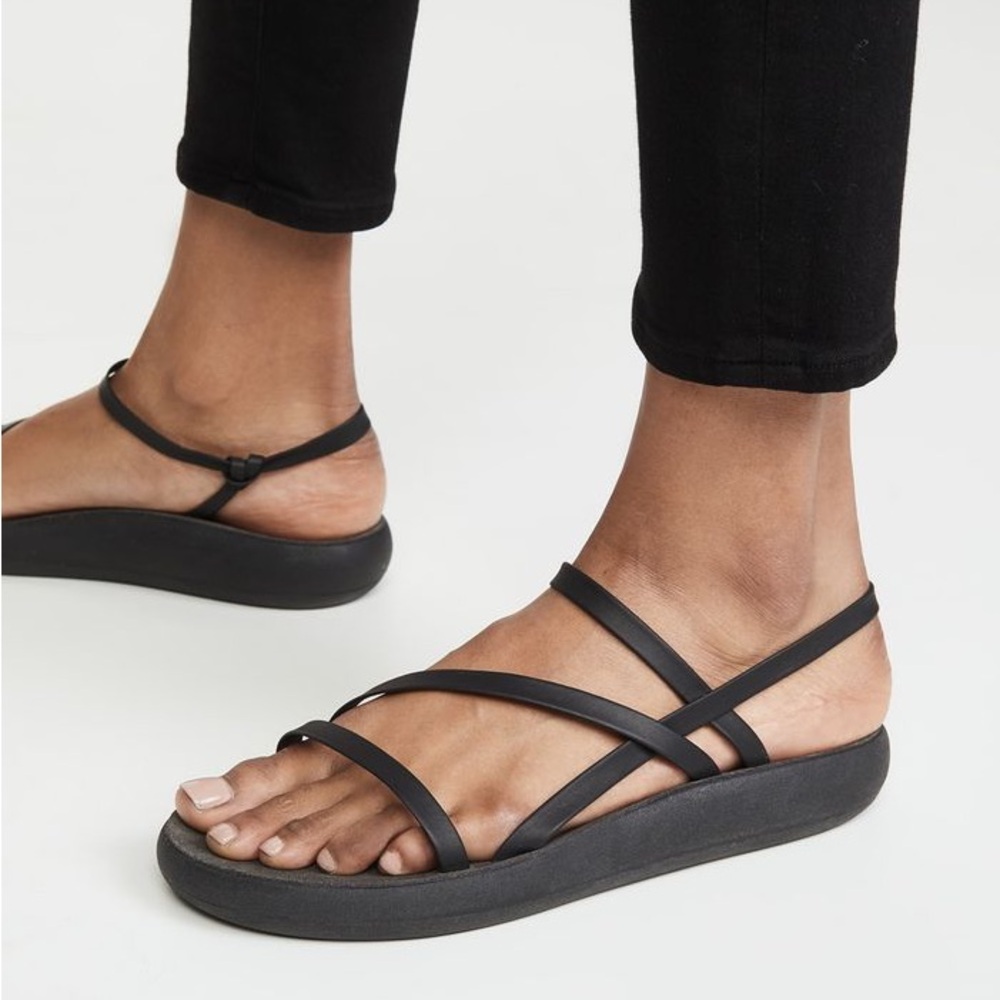 Ancient Greek Sandals Black Strappy Sandals